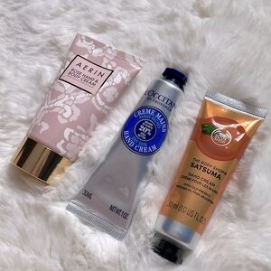 Aerin, L’Occitane, the body shop Mini Hand cream set